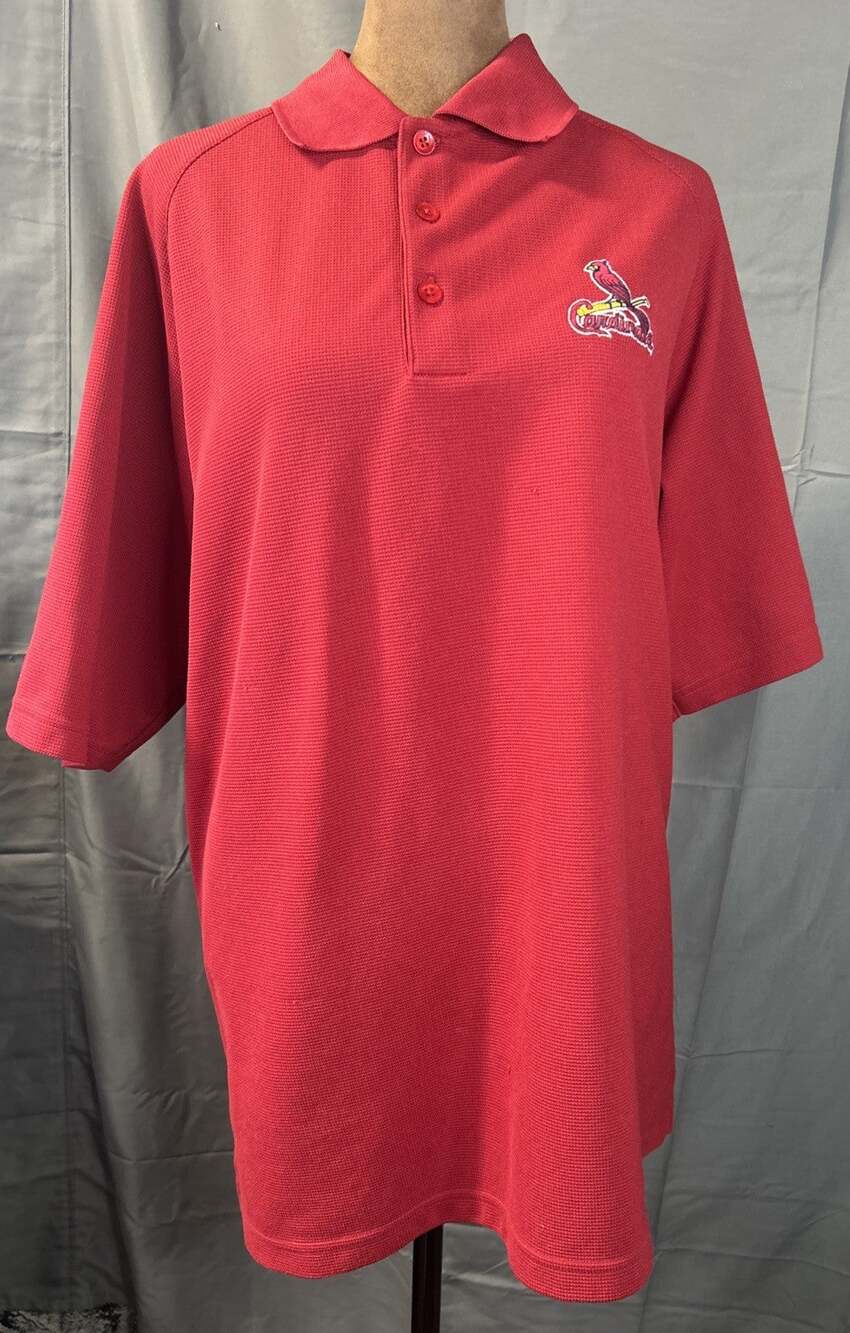 St. Louis Cardinals | Antigua | Red Pique Polo | Mens | Embroidered | L